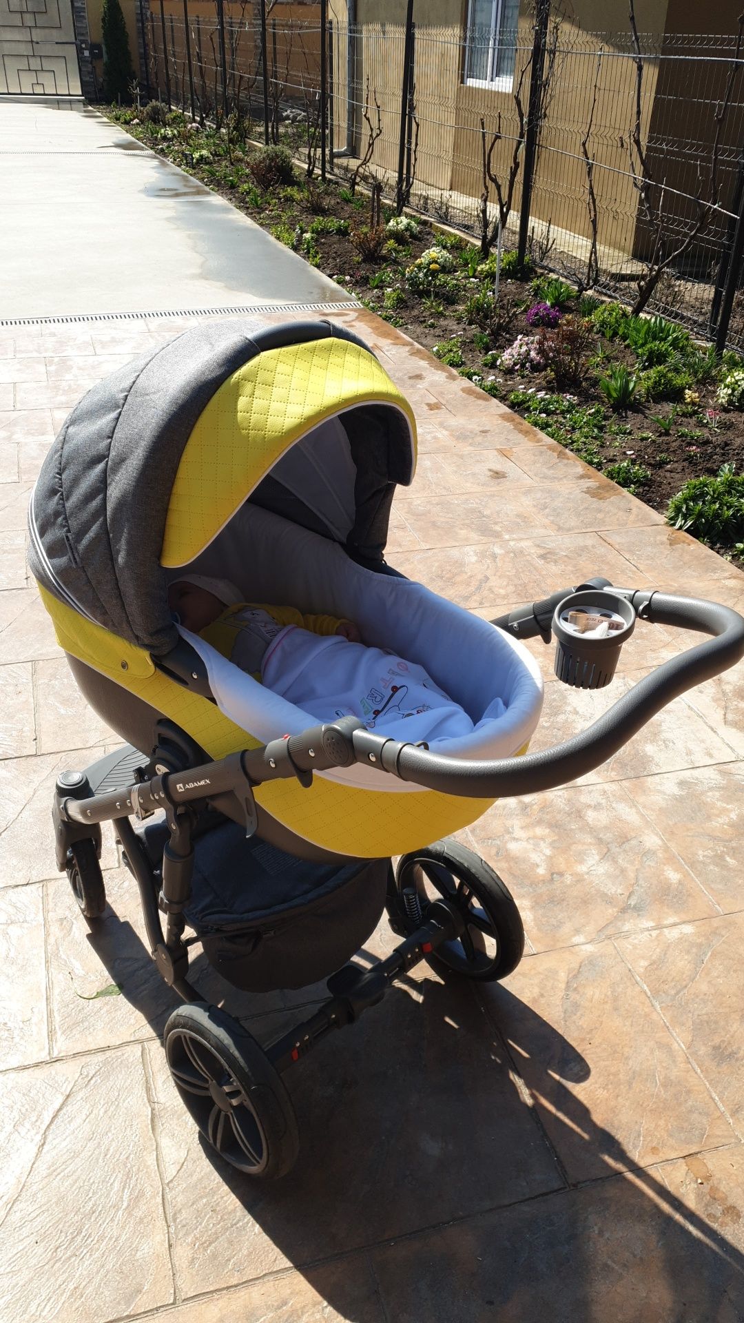 Căruț 3in1 Adamex Gri cu Galben