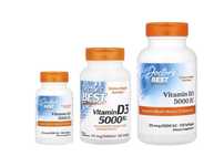 Doctor's Best, Doctors Best, D3, Д3 (5 000 МЕ), 180, 360 и 720 капсул