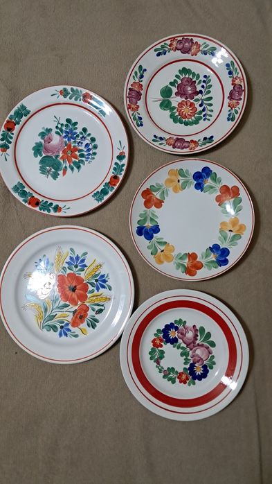 5farfurii vechi din portelan , traditionale unguresti de perete