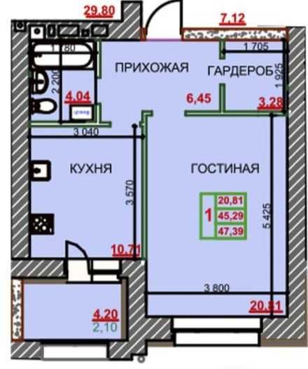 ЖК Австрийский 1 ком квартира