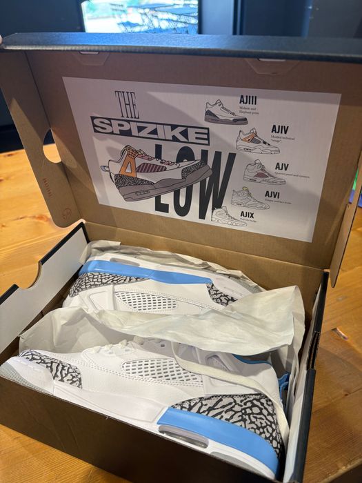 JORDAN SPIZIKE LOW (GS) White/University Blue Shoes Обувки