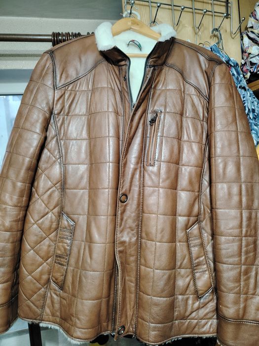 Cojoc  italian,piele  naturala cu blana sintetica,măsură XXL