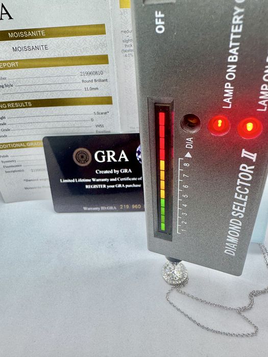 Сребърно колие с мойсанит (Диамант) 5 карата