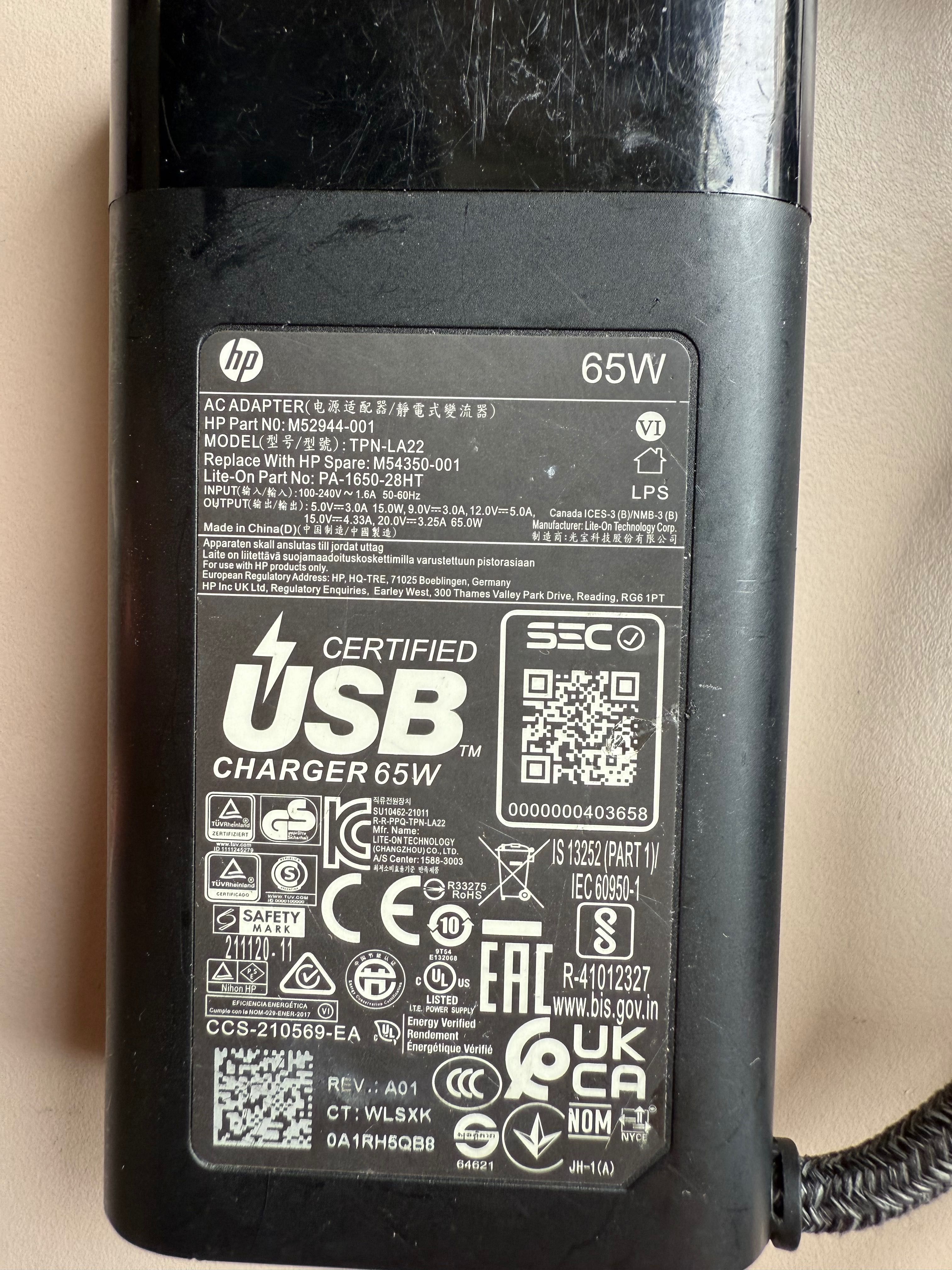 Incarcator Laptop USB-C 65W HP original tableta telefon