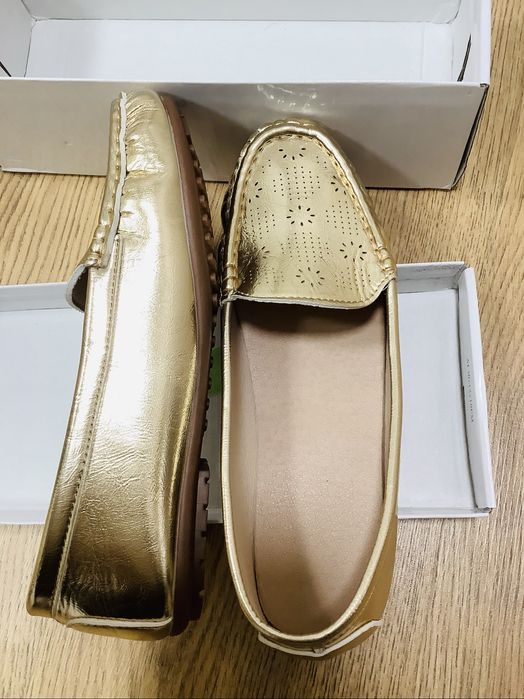 Mocasini dama aurii, 37,5