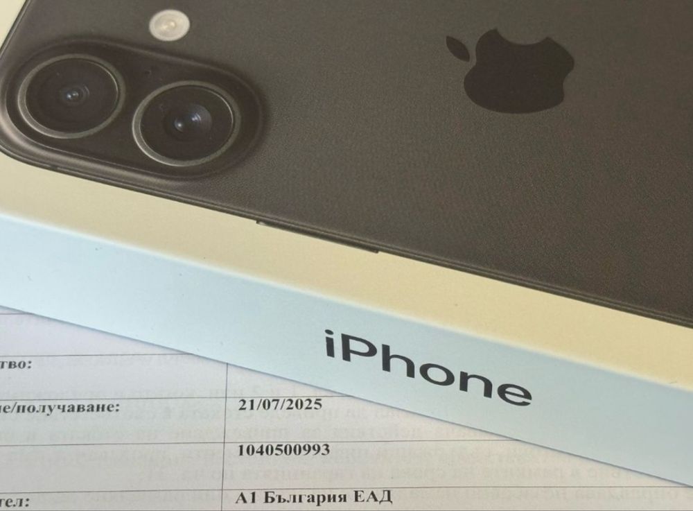 ЗАПЕЧАТАН 128GB iPhone 16 Гаранция от A1 до 2027 Black / Черен
