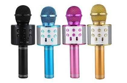 Microfon Karaoke, Wireless, reincarcabil, auriu, negru, roz & albastru