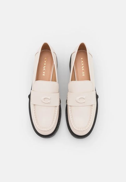Mocasini COACH Cream marimea 40, piele naturala