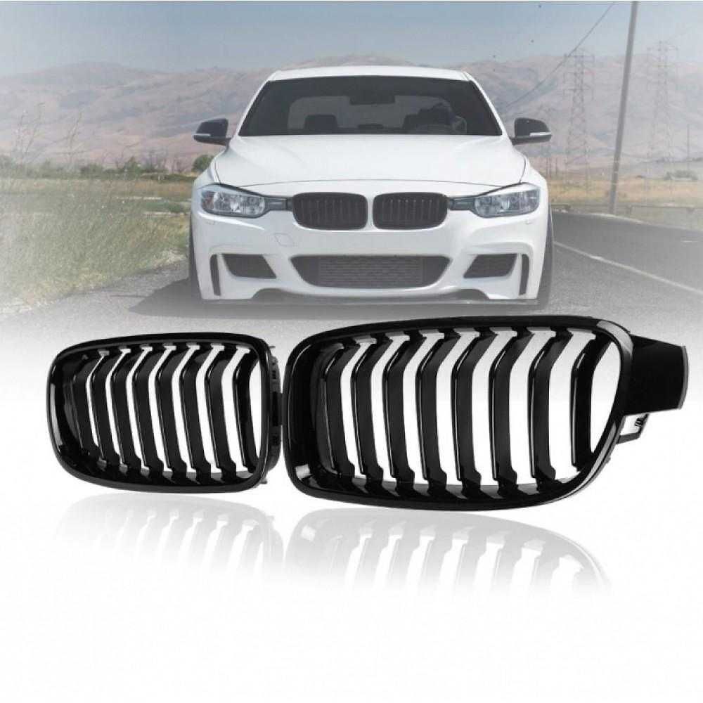 Бъбреци единични решетки, BMW F30, F31, след 2012 г., черен гланц, лак
