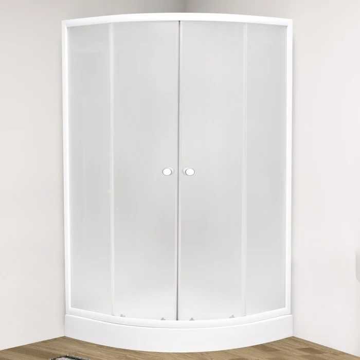 Cabina dus semirotunda Kadda + cadita, 80 x 80 x 195 cm, alb