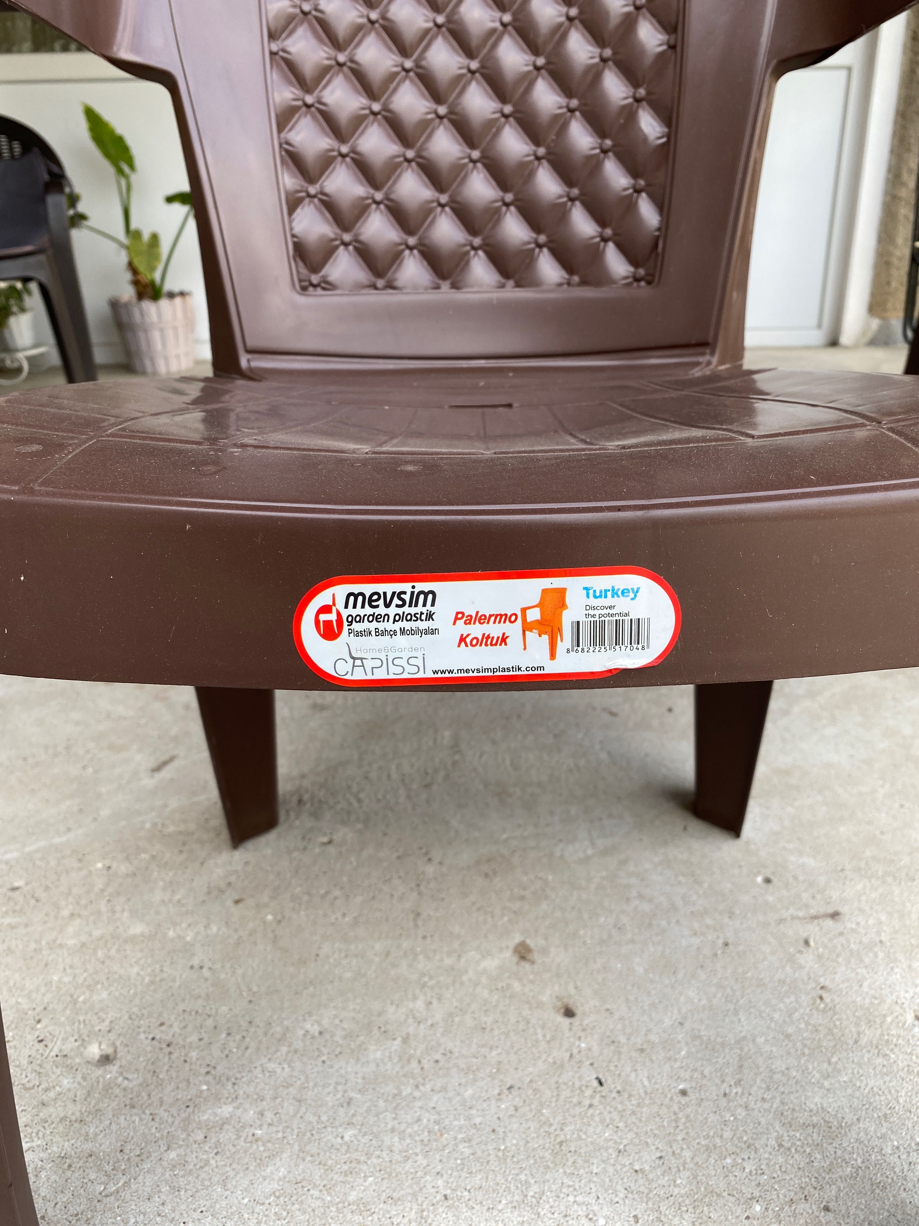 Градински стол PVC кафяв Palermo MEVSIM