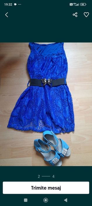 Rochie nouă din dantelă albastru electric