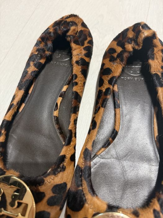 Tory Burch Leopard Flats – оригинални, естествен косъм, размер 39