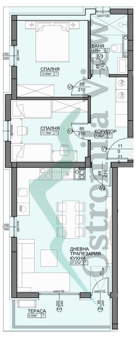 Продава се Тристаен апартамент в Пловдив, Остромила - 100 кв.м за 1195 €/кв.м - Снимка #2
