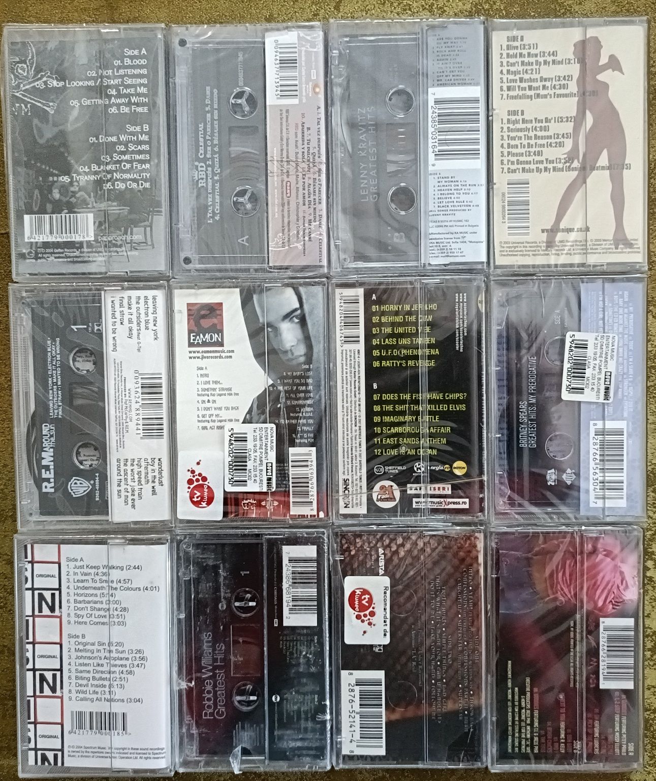 Casete sigilate cu muzică Pop , Rock , Hip Hop
