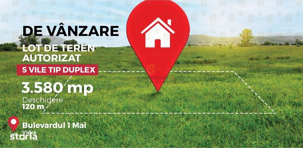 Teren 3580 mp, autorizatie 10 vile P+1 Etaj, Berceni, Mamina