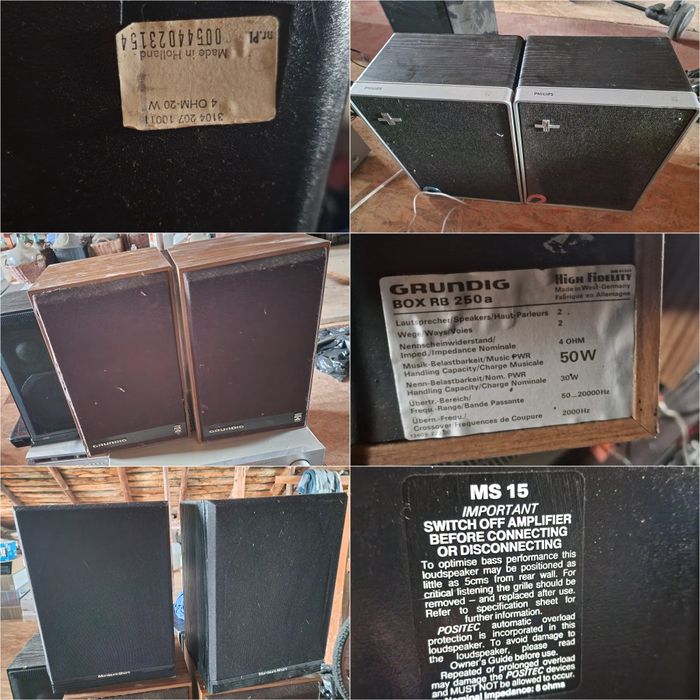 Colectie de boxe vechi Philips Grundig Universum Pilot Magnat SONY