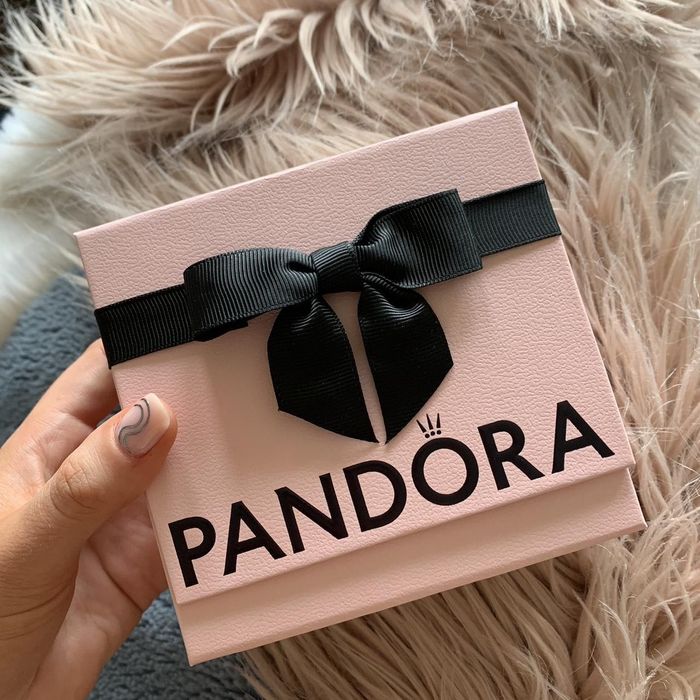 Set Pandora argint 925 funda roz inel colier cercei+cutie pink bow