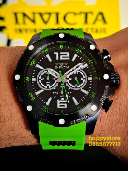 INVICTA Axis Black/Green 50mm, Инвикта нов ръчен часовник