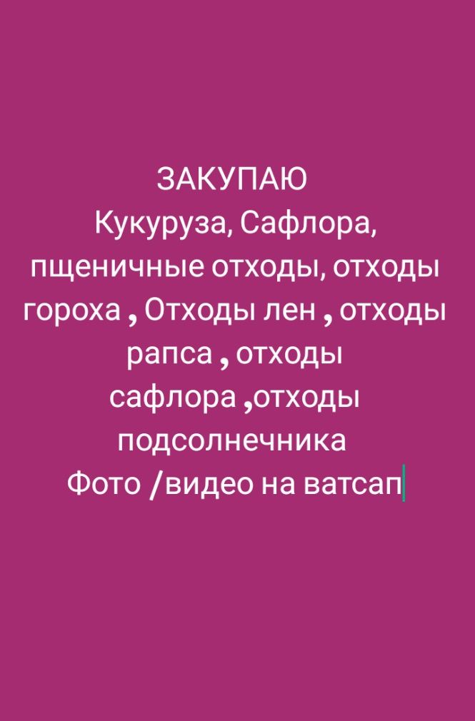 Зерноотходы, пшеница, кукуруза, горох,сафлор, рапс,