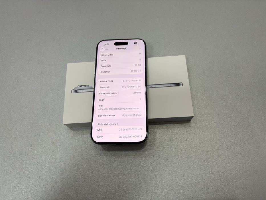Iphone 17 Air, 256 gb, Sky Blue, la cutie