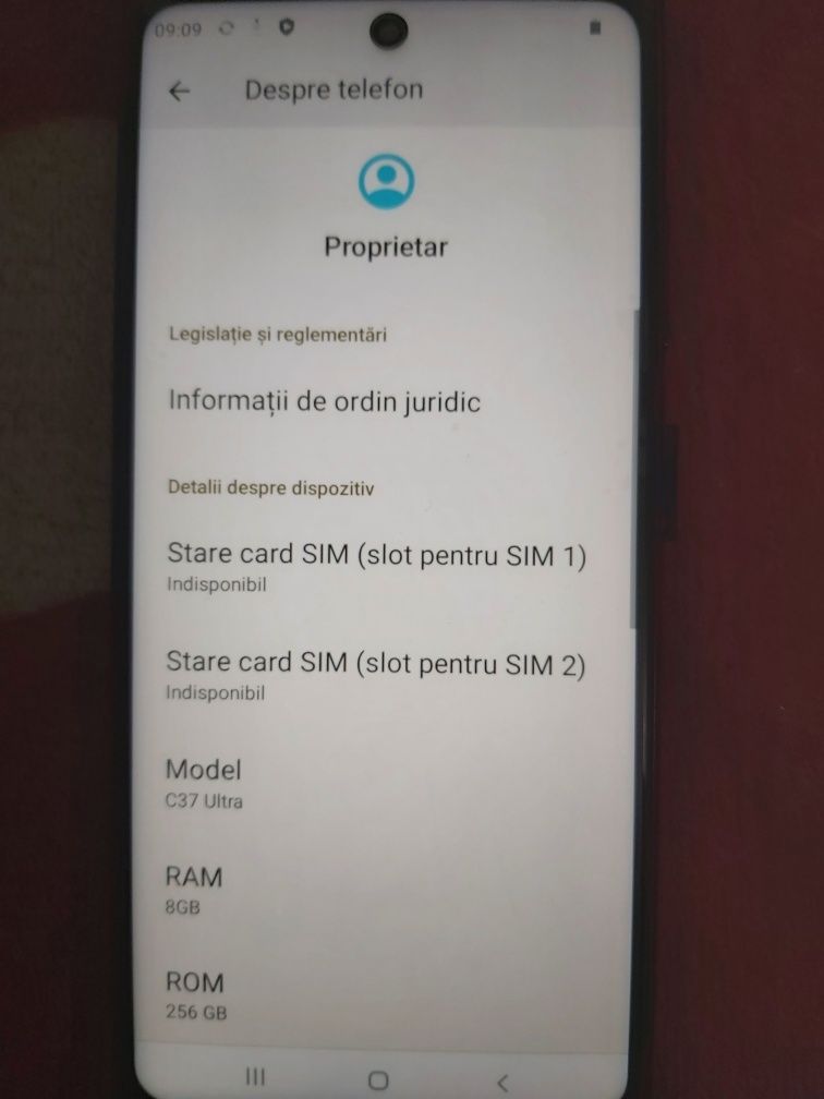 Vând telefon nou la cutie cu toate accesoriile memorie 8GB Rami+256GB