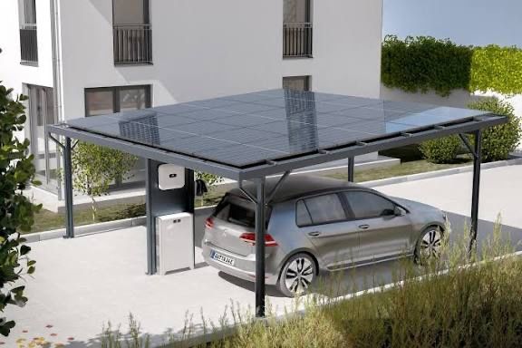 Carport metalic fotovoltaic o masina