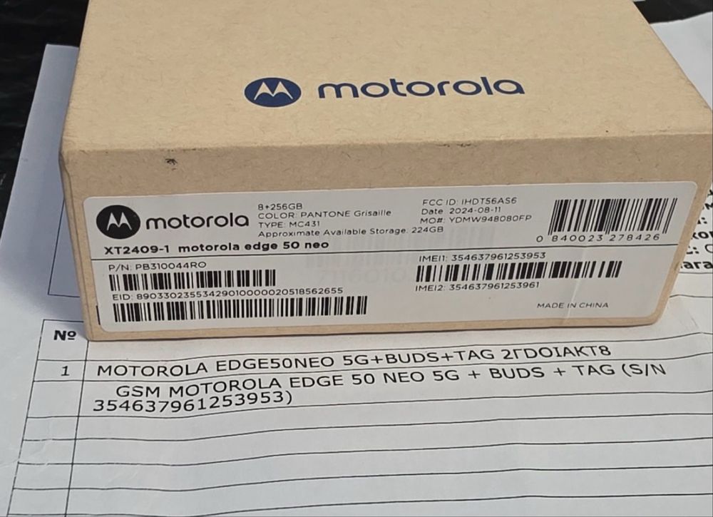 КАТО НОВ 256GB Motorola Edge 50 Neo Vivacom Гаранция 2025 Grisaille