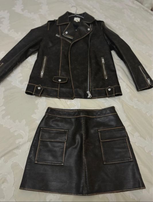 Set piele fusta și jacheta