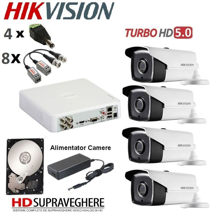 Montaj camere supraveghere video Hikvision, instalare, reparatie