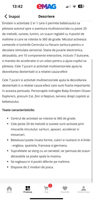 Centru de activitati Airplaine jumper Baby Einstein