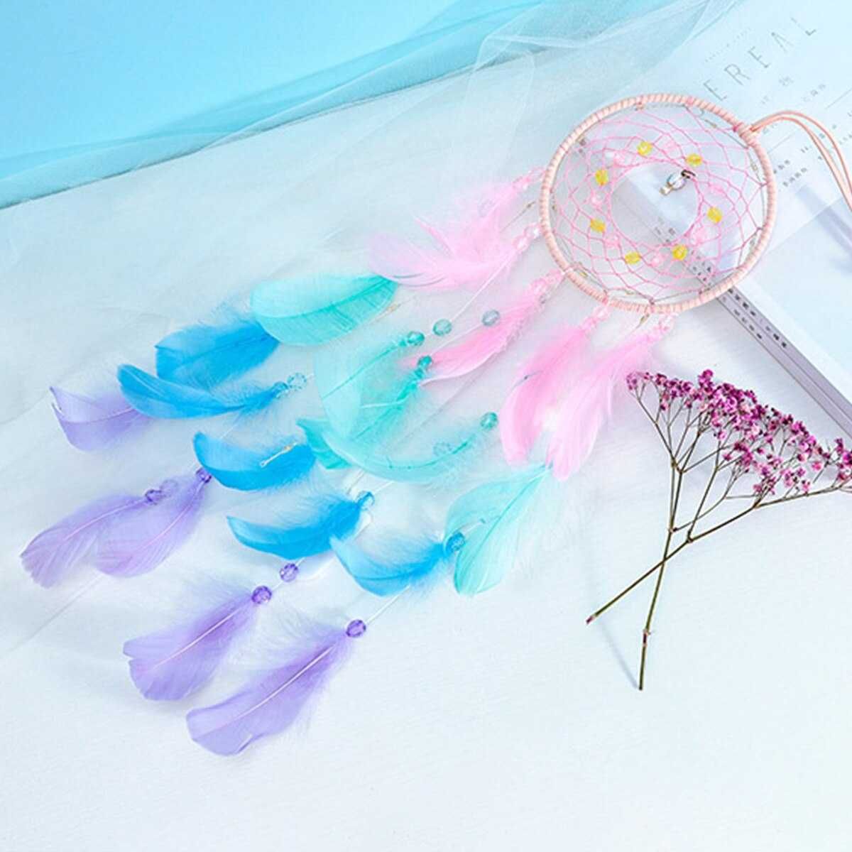 Dream Catcher Marshmellow. Cu lumini. Baterie inclusă. Lucrat manual.