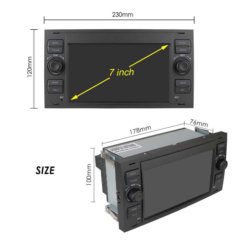 Мултимедия 7" Android 12 FORD Focus Mondeo Transit C-Max Kuga Carplay
