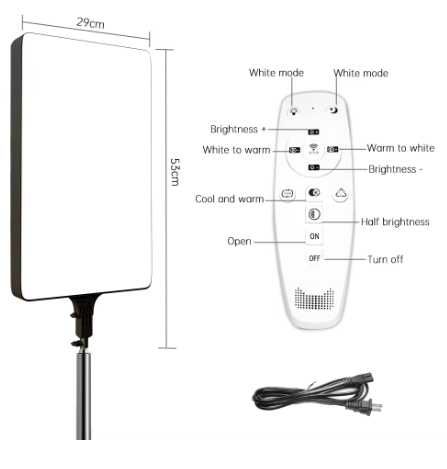 Комплект от LED фотографско осветление 2700K - 7500K със статив и дист