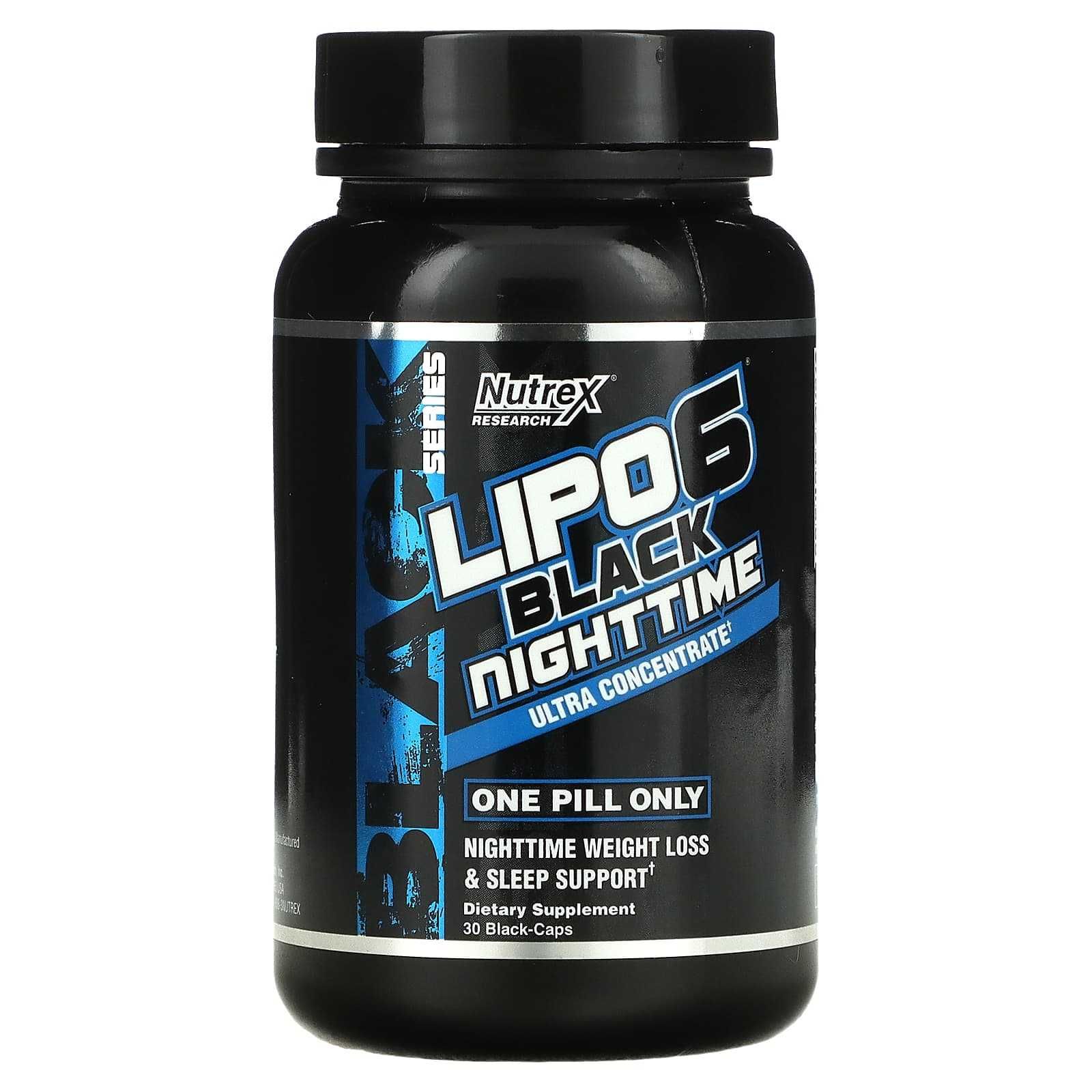 Nutrex Research, LIPO-6 Black Nighttime, Ультраконцентрат, 30 капсул