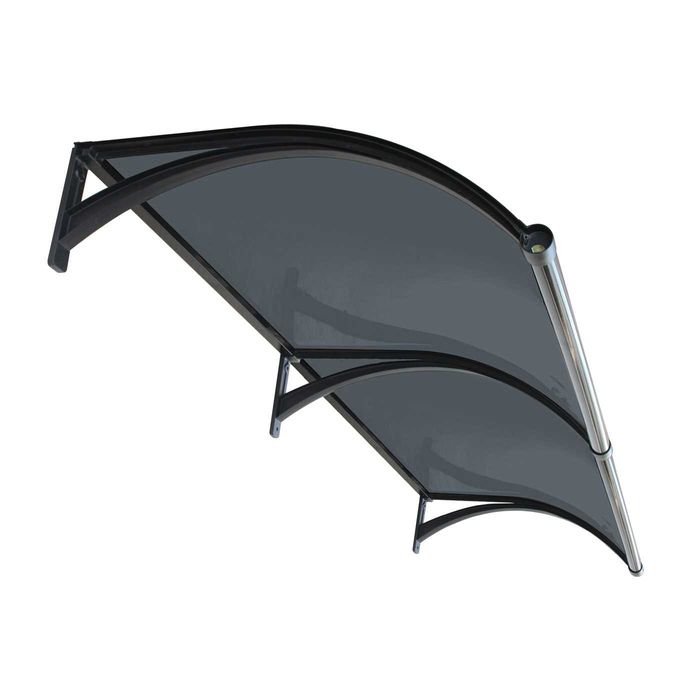 Copertină ERIC PRO Alu cu Jgheab + Plexiglas de ușă 120/150x100cm