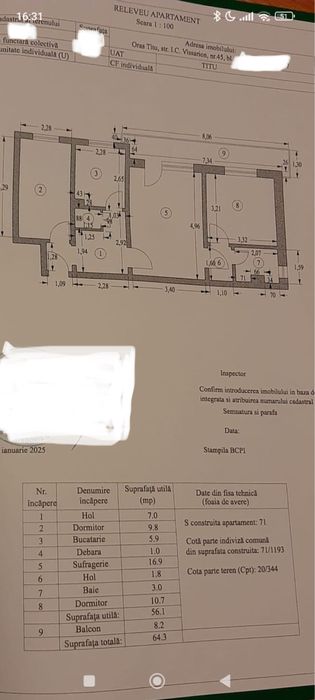 Vand apartament 3 camere Titu - I.C. Vissarion 45