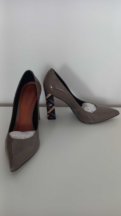 DONNA ITALIANA Дамски обувки, бежов/кафяв цвят с цветен ток