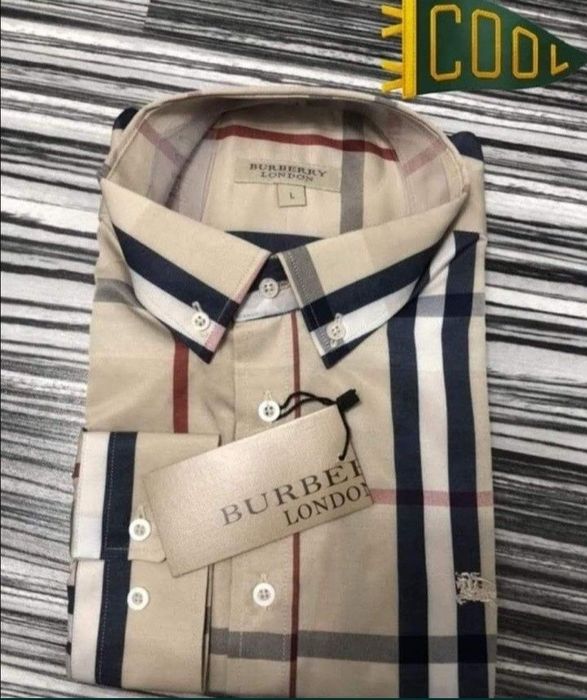 Camasi barbati Burbbery/bumbac  logo brodat, mărimi S M L XL 2XL