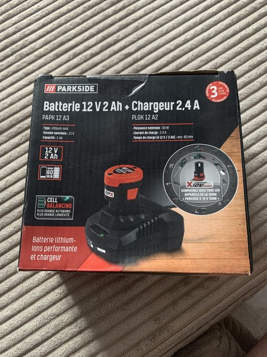 Ser Acumulator 12V - 2Ah+ Incarcator Parkside Nou