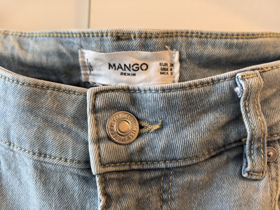 Blugi skinny Mango, cu model pe picior, măsura 38