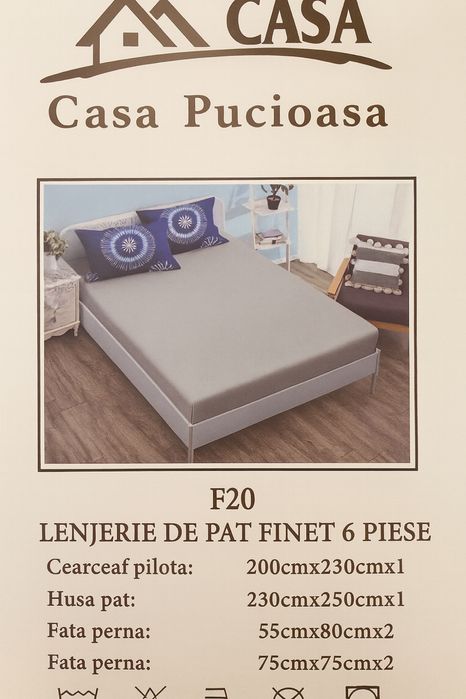 Lenjerie de pat ,Bumbac Finet 6 piese ,Casa Pucioasa