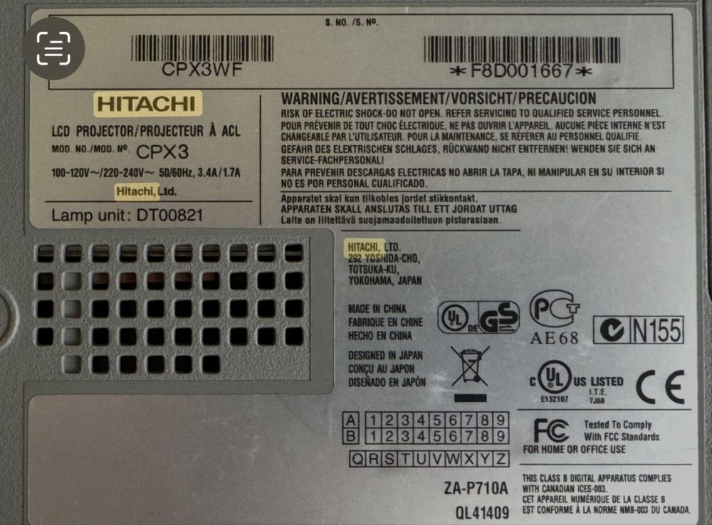 Videoproiector Hitachi CP C3