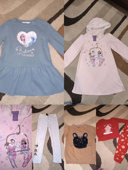 Лот дрешки 110см роклички,коледна пижама и други