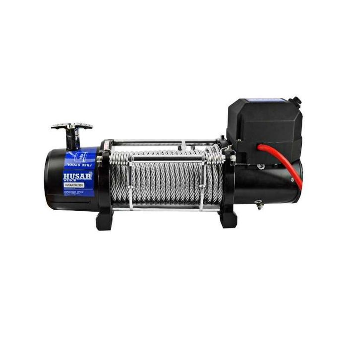 TroliuHUSAR WINCH  13000 lbs (trage 5897 kg) cu dispozitiv rulare 12 V
