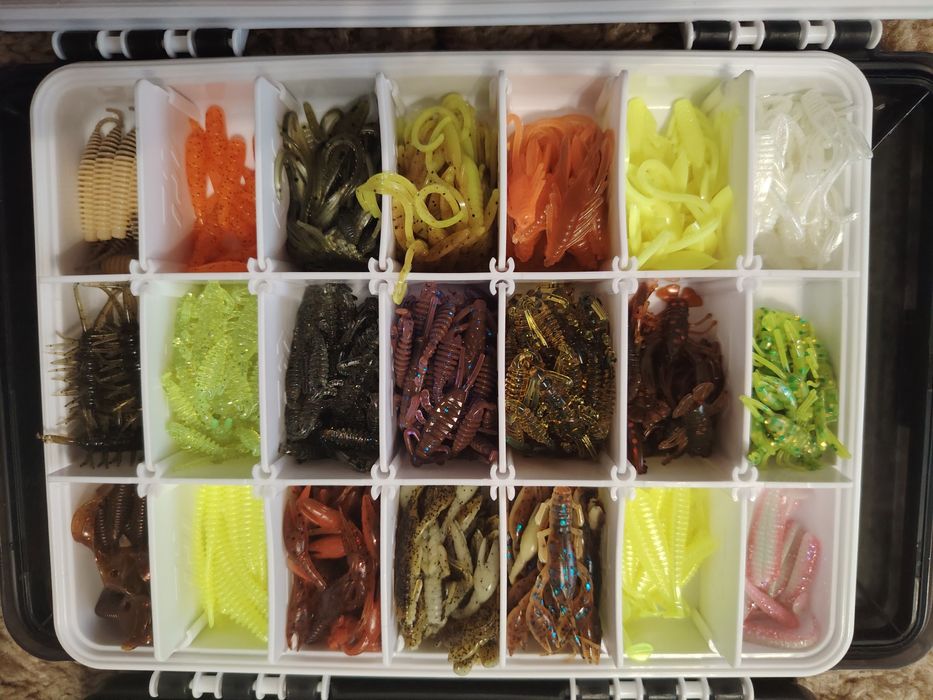 Lot gume, twistere pescuit biban, păstrăv, clean