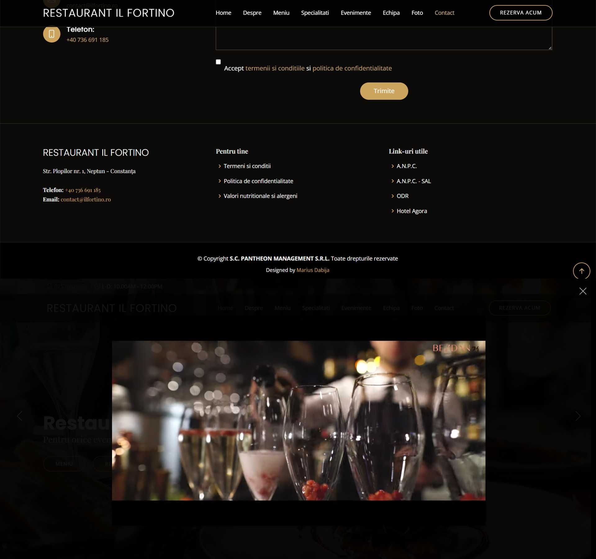 Web site restaurant (include meniu cu cod QR scanabil)
