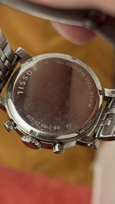 Vand ceas dama Fossil, argintiu, 34mm