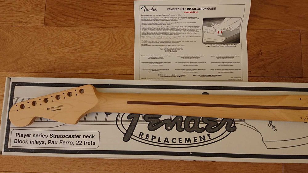 Гриф Fender Player Series Stratocaster с блокови инкрустации