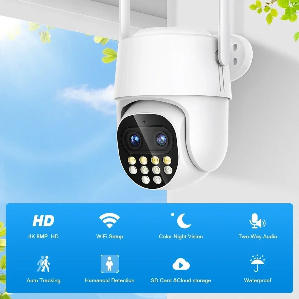 audio IP камера H.265 Wifi 8MP IP camera 4К HD PTZ auto tracking